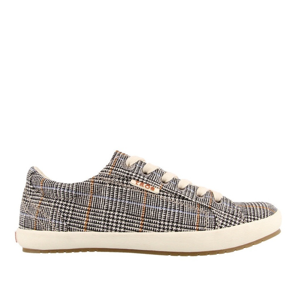 Taos Star Canvas Lace Up Sneakers in Black Plaid Sz 8 - Picture 4 of 12